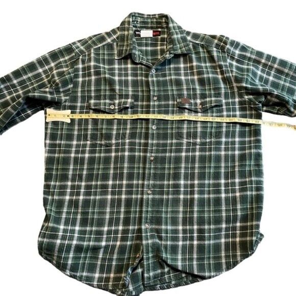 Wrangler Riggs Workwear Long Sleeve Heavy Flannel Shirt Shacket Size XL - Picture 8 of 9